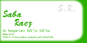 saba racz business card